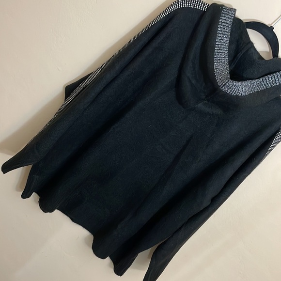 Asos Curve River Island plus hoodie sweater rhinestone detail in black 14/16 - Picture 11 of 11